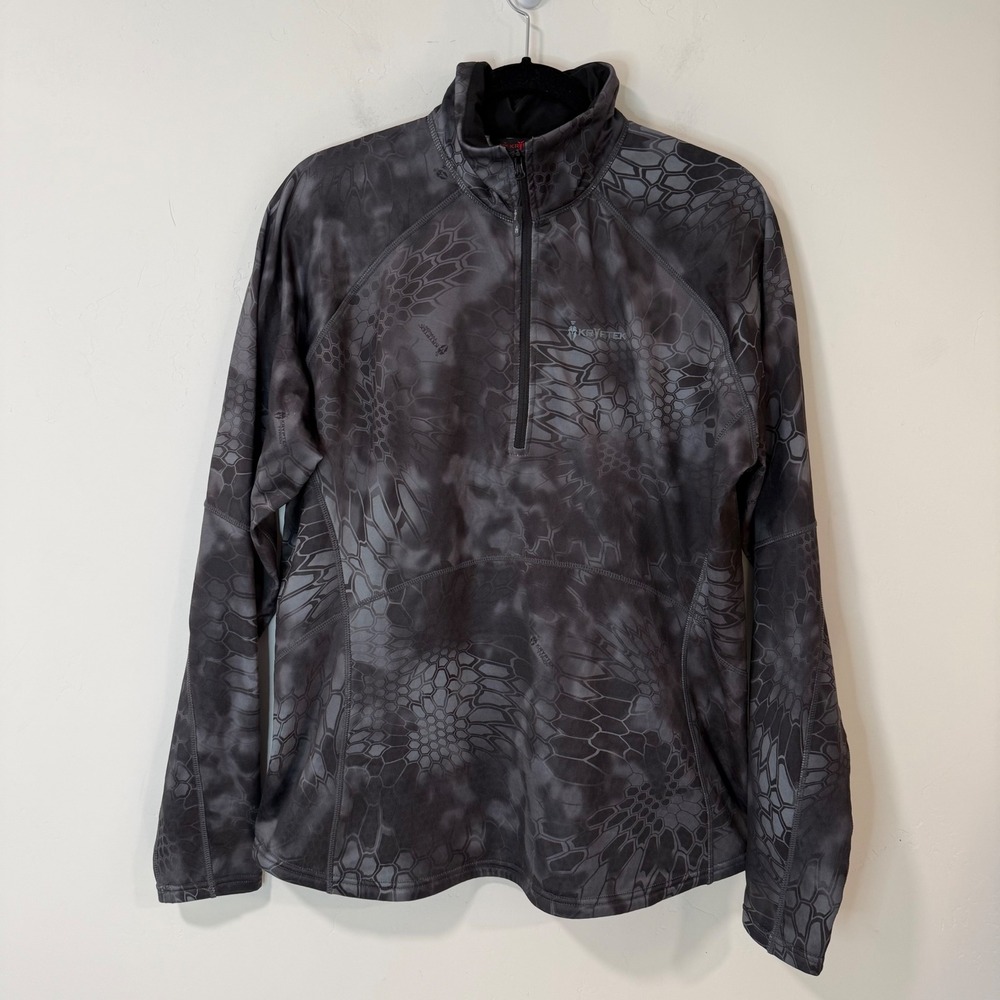 Kryptek Women Cronos Half Zip XL Grey Excellent Typhon Camo Pullover 19WCROZ